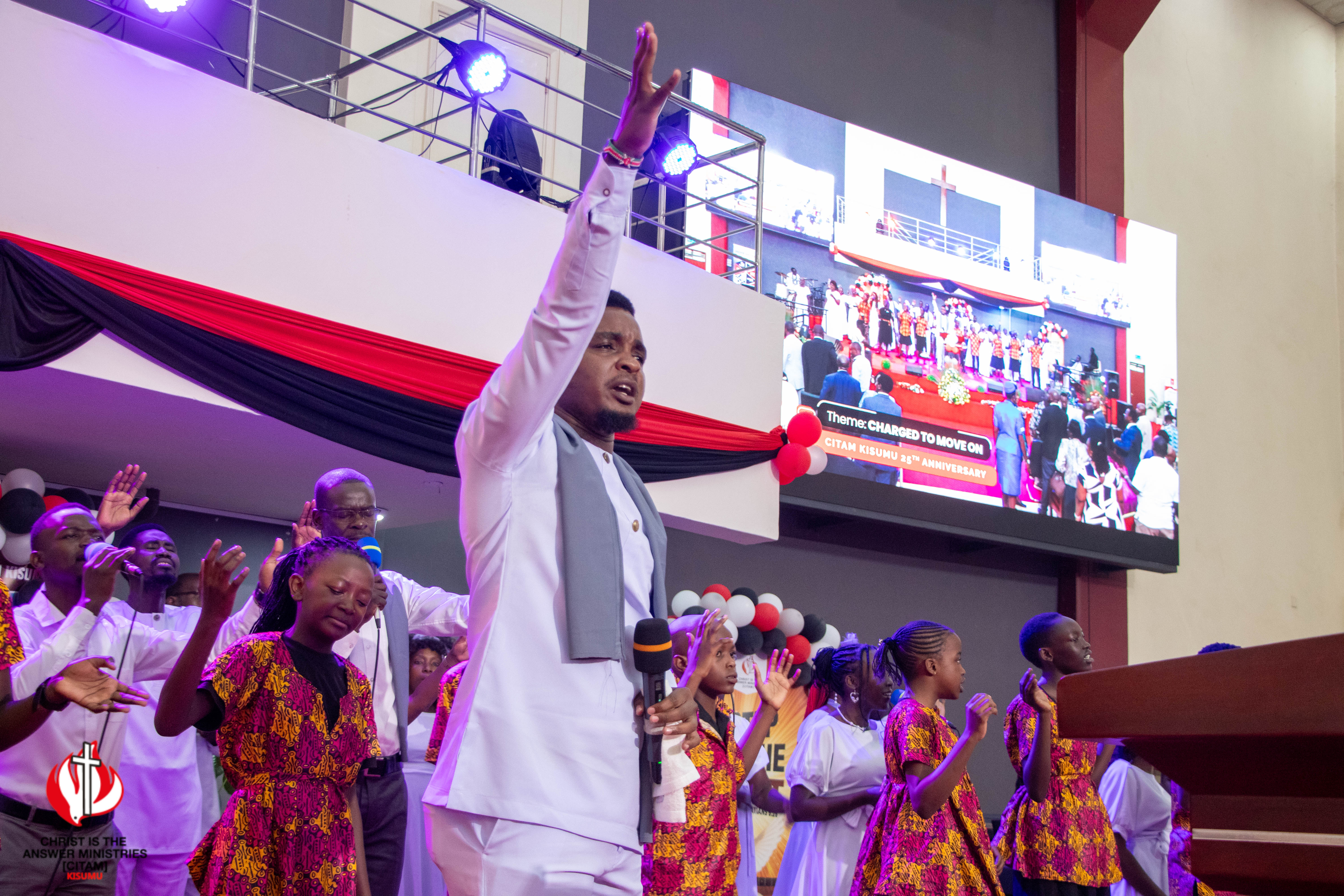 Worship moment at the CITAM Kisumu 25th anniversary celebration
